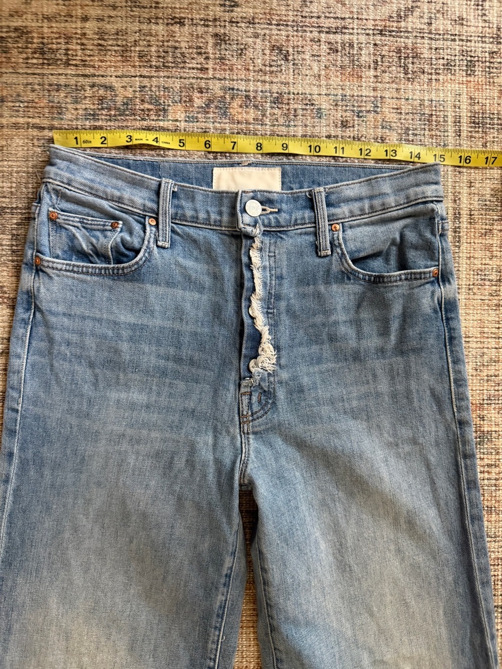 Mother The Flycut Tomcat Roller Wide Leg Jeans Size 30 - Picture 9 of 11